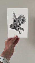 Load and play video in Gallery viewer, "Owl no. 3" a Pen Drawing Giclee Print