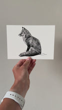 Load and play video in Gallery viewer, "Fox no. 3" a Pen Drawing Giclee Print