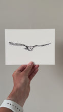 Load and play video in Gallery viewer, "Owl no. 4" a Pen Drawing Giclee Print