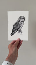 Load and play video in Gallery viewer, "Owl no. 2" a Pen Drawing Giclee Print