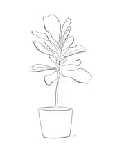 Load image into Gallery viewer, Fiddle Leaf Fig Plant One Line Drawing, digital download
