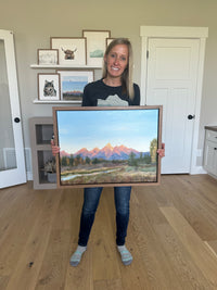 "Sunrise" an ORIGINAL landscape oil painting, framed
