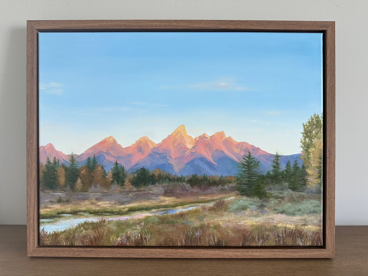 "Sunrise" an ORIGINAL landscape oil painting, framed