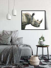 "Rugged" a Rhinoceros Colored Pencil Horizontal Gilcee Print