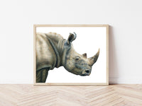 "Rugged" a Rhinoceros Colored Pencil Horizontal Gilcee Print
