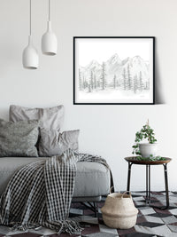 "In The Pines" a Horizontal Minimalist Landscape Giclee Print