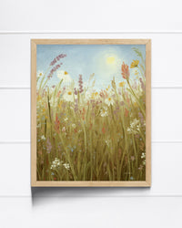 "Grandmas Flower Garden" a Vertical Landscape Giclee Print