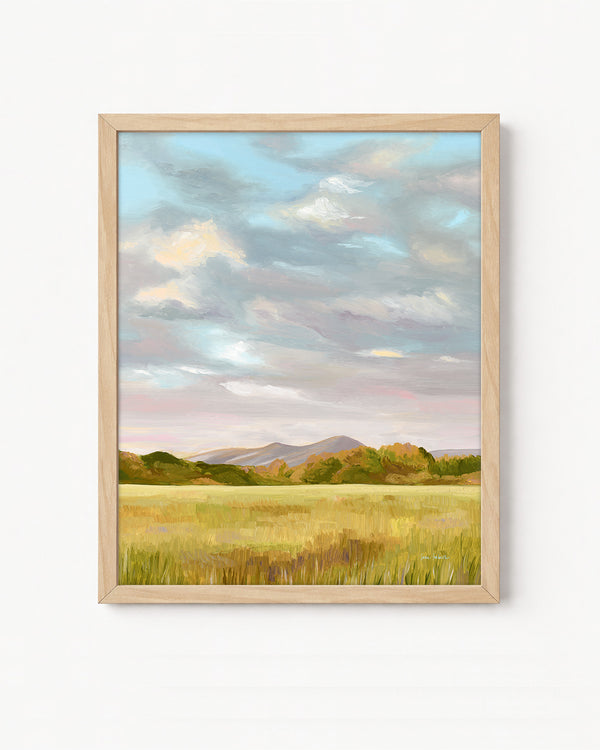 "Fall Sky" a Vertical Oil Painting Giclee Print