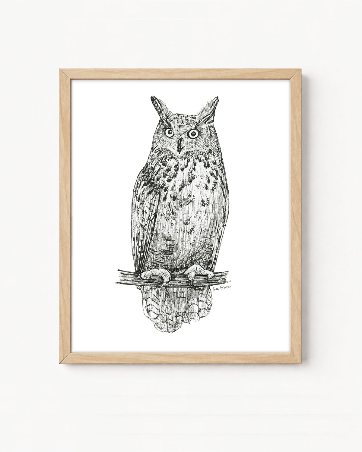 "Owl no. 1" a Pen Drawing Giclee Print