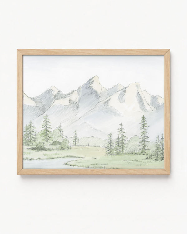 "Happy Place" a Horizontal Minimalist Landscape Giclee Print