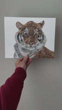 Load and play video in Gallery viewer, &quot;Strength&quot; a Horizontal Tiger Giclee Print
