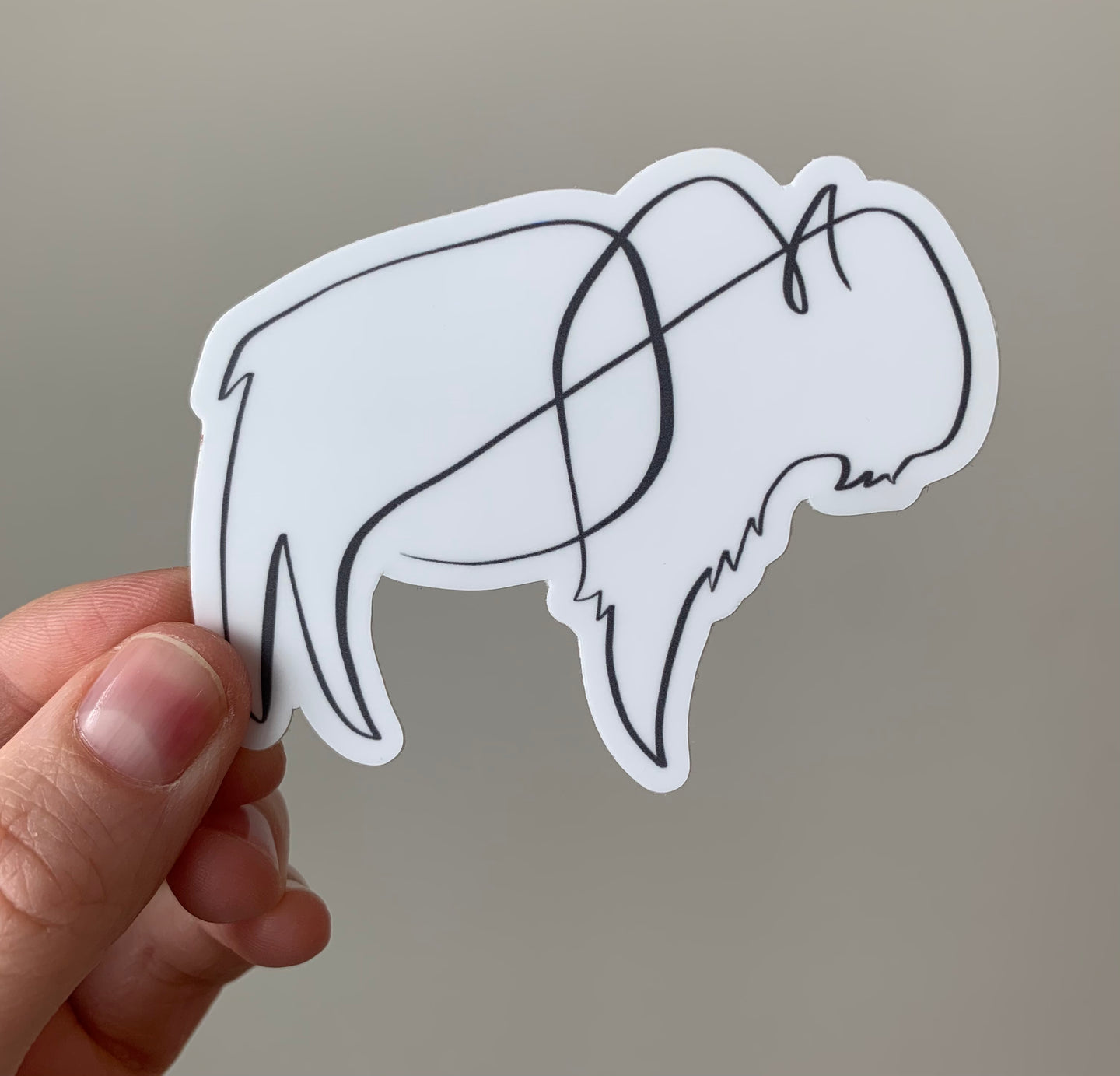 Bison One Line Drawing STICKER